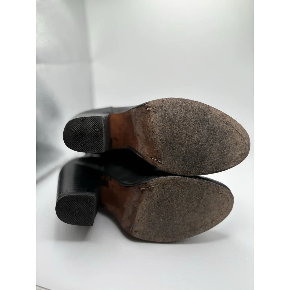 Rag & Bone Womens Black Heeled Bootie Back Zip Leather Shoes Size 37 US 7‎